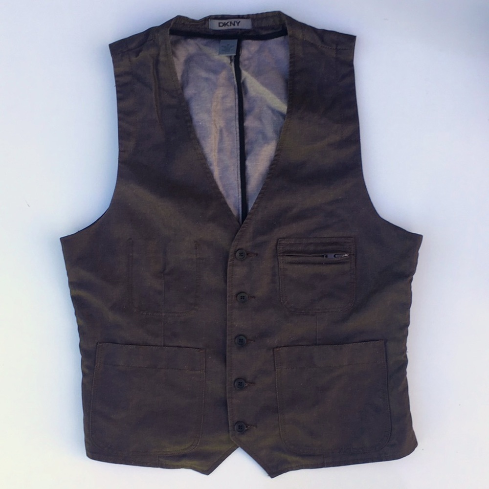 👖 DKNY Men’s Denim Vest M 🔘 Button Front Street Classi